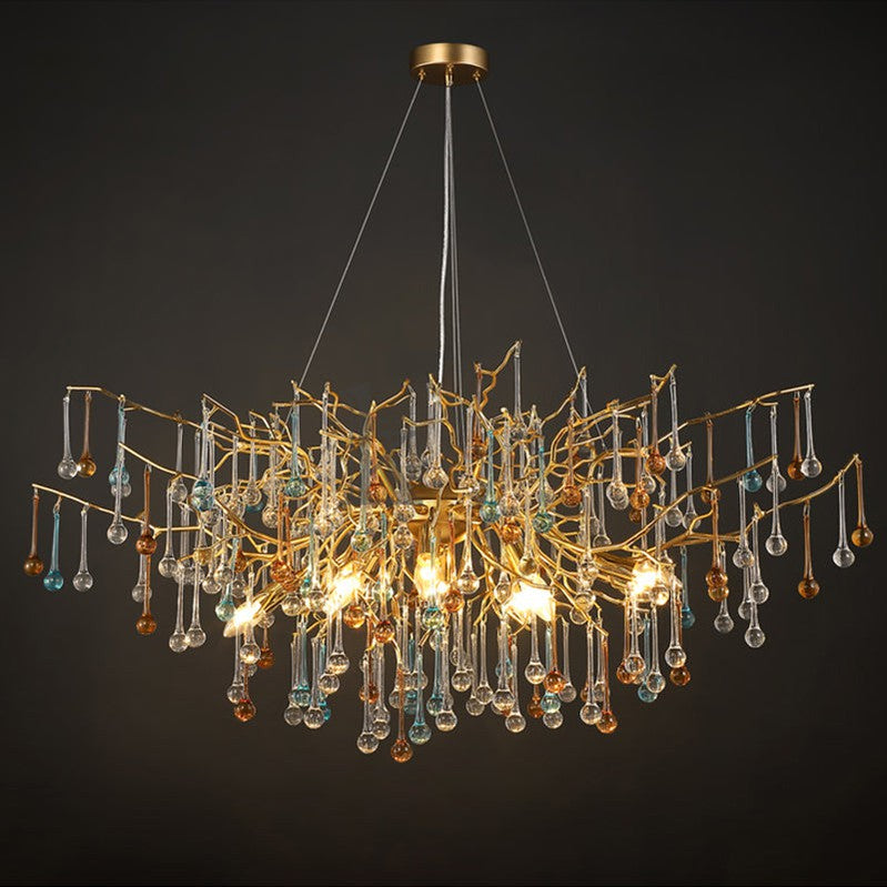 Lanny Modern Crystal Chandelier Round Branch Chandelier Lighting Branch Chandelier Kevin Studio Inc