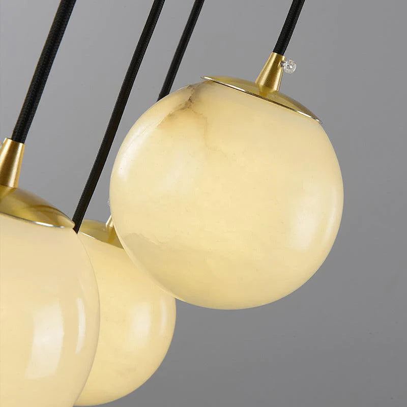 Álvaro Alabaster Global Pendant Chandelier For Staircase, Spiral Global Pendant chandelier Kevin Studio Inc