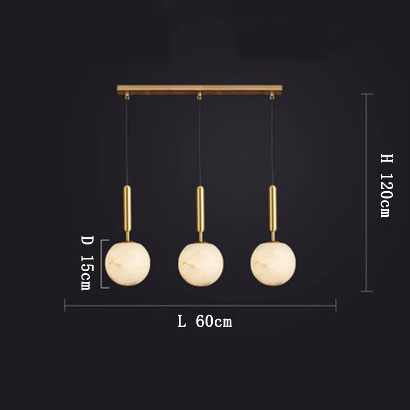Carmen Modern Alabaster Kitchen Island Pendant, Real Alabaster Pendant Lamp For Bedroom Chandelier Kevin Studio Inc Three Balls