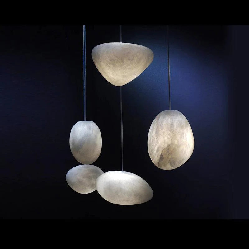 Janice Alabaster Natural Stone Pendant, Creative Pendant Light Pendant Light Kevin Studio Inc 9.8" D