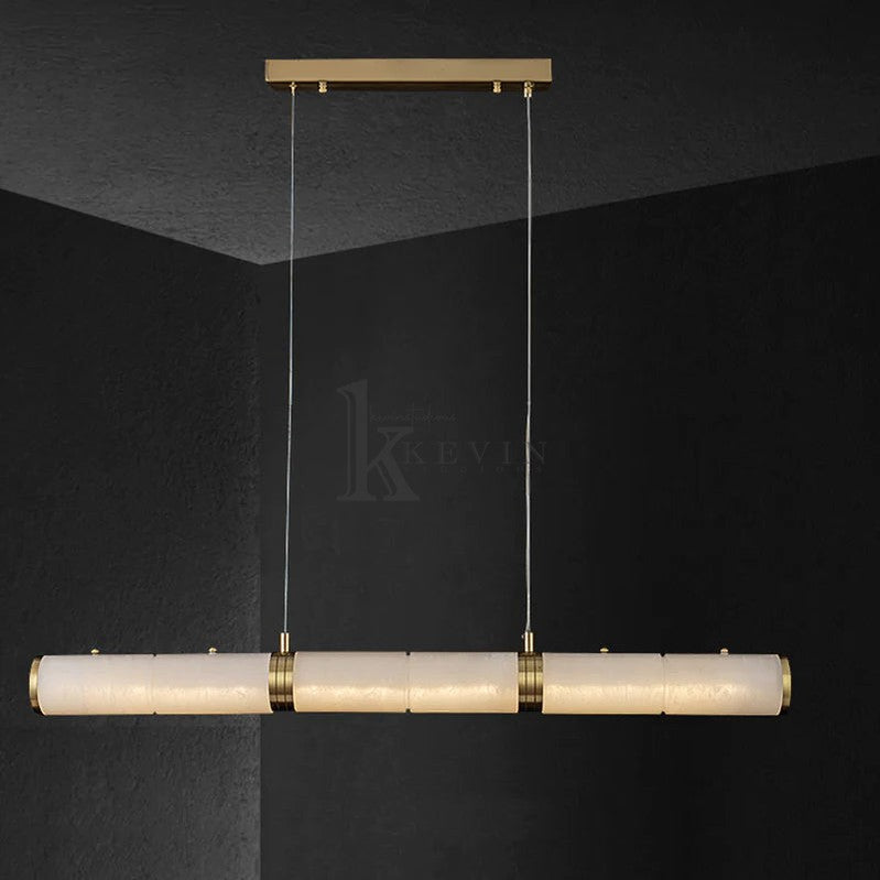 Chanavia Modern Linear Alabaster Chandelier, Chandelier Over Dining Table Pendant Light Kevin Studio Inc