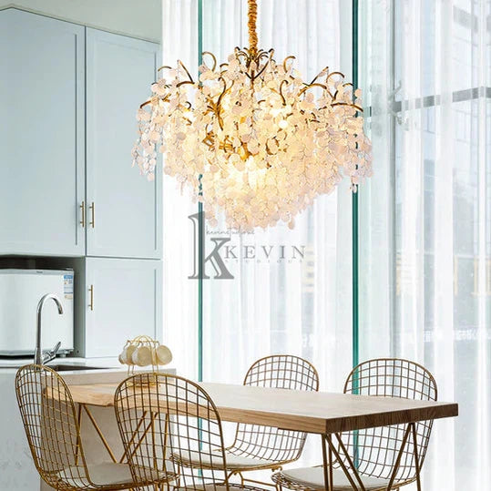 Aniya Brass branch Crystal chandelier branch chandelier Kevin Studio Inc
