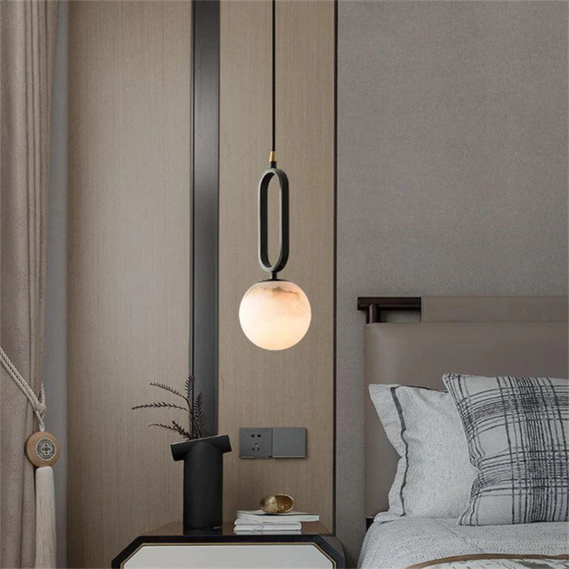 Alita Modern Alabaster Sphere Pendant Light For Bedroom Pendant Light Kevin Studio Inc