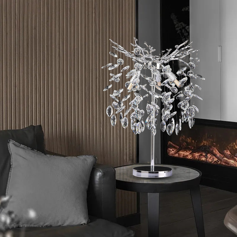 Helios Modern Clear Crystal Table Lamp For Bedroom table lamp Kevin Studio Inc