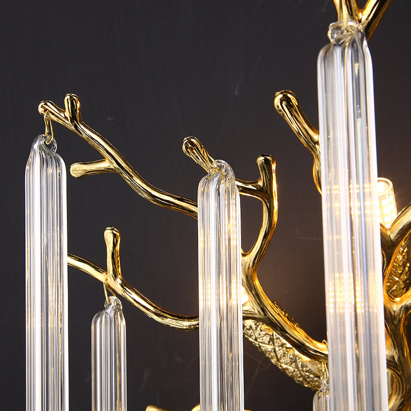 Krios Modern Round Gold Clear Crystal Tube Wall Sconce For Bedroom Wall Light Fixtures Kevin Studio Inc