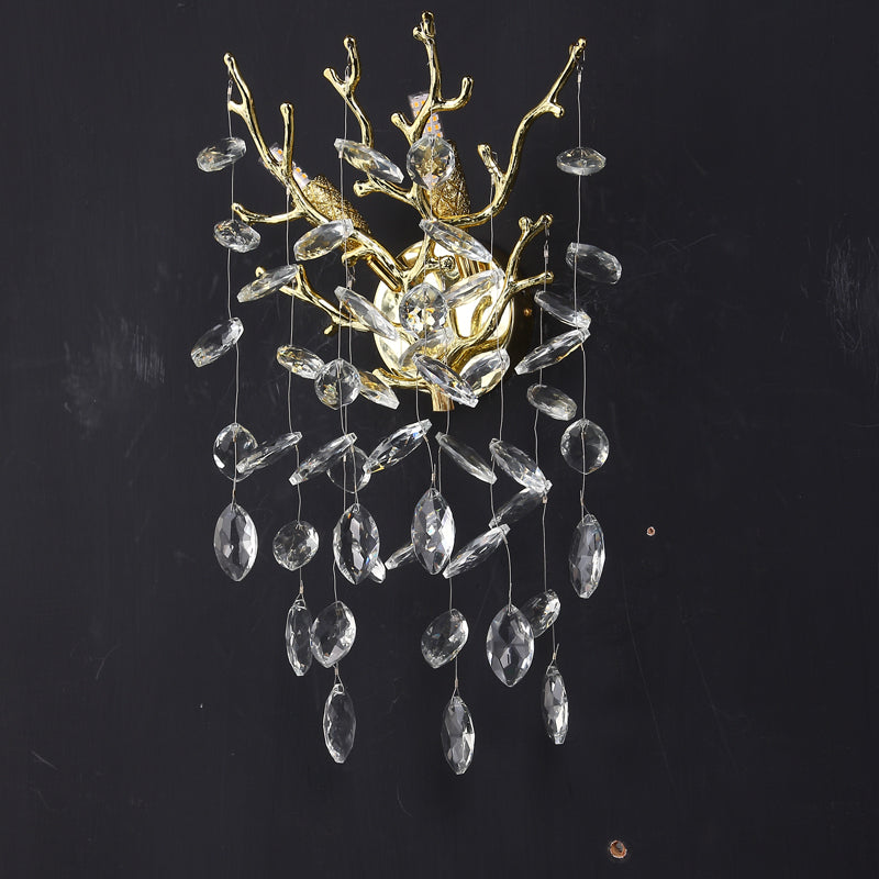 Helios Modern Stylish Crystal Wall Sconce For Bedroom, Living Room Wall Sconce Kevin Studio Inc