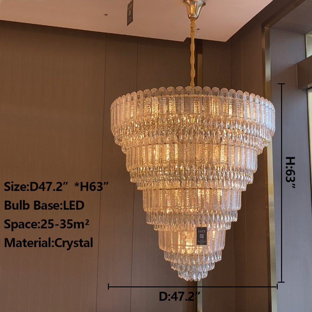 Oversized Multi-layers Luxury Gold Crystal Chandelier For Large Foyer/Hallway/Entryway Chandeliers kevinstudiolives