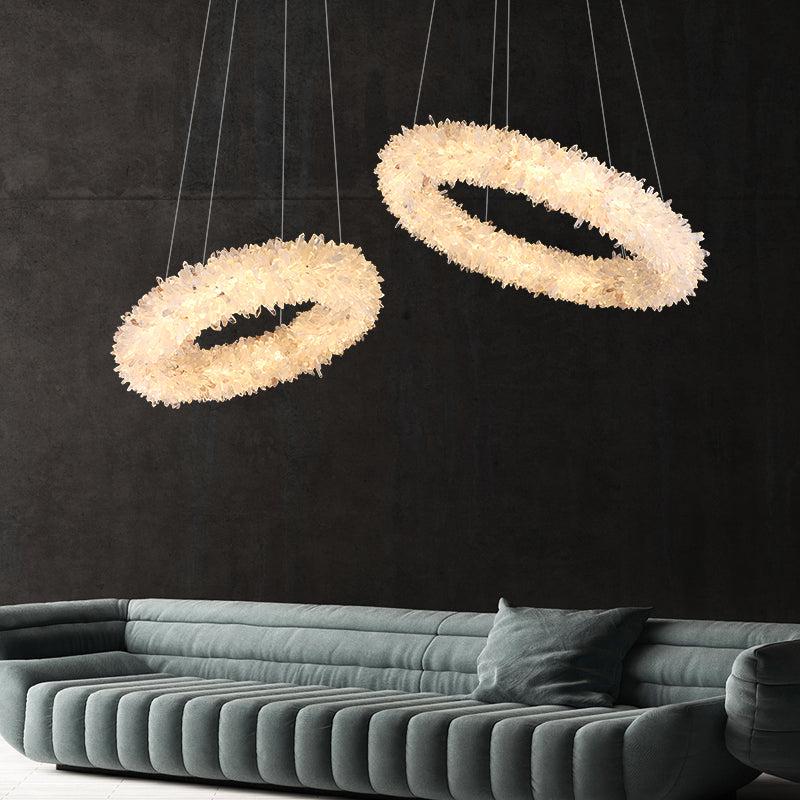 Capek Modern Rock Crystal Round Chandelier For Living Room Chandelier Kevin Studio Inc
