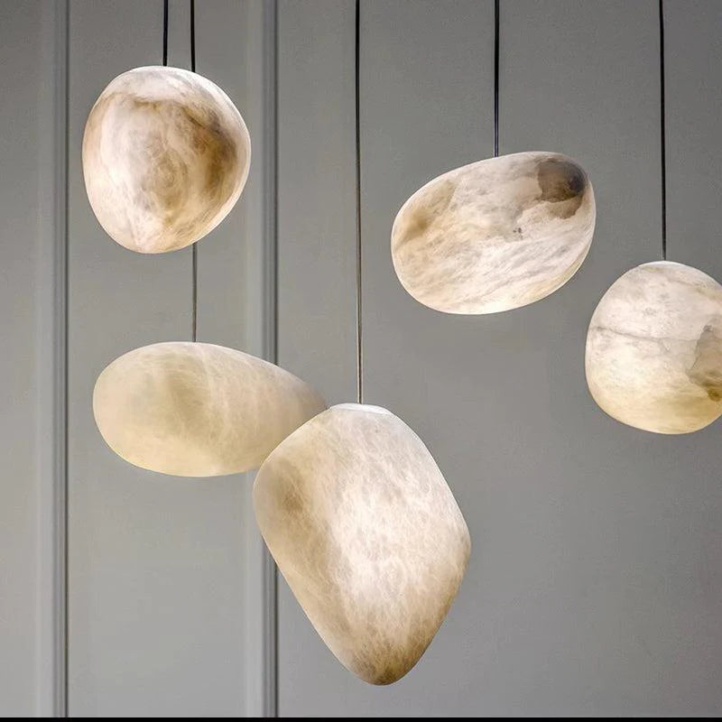 Janice Alabaster Natural Stone Pendant, Creative Pendant Light Pendant Light Kevin Studio Inc 11.8" D