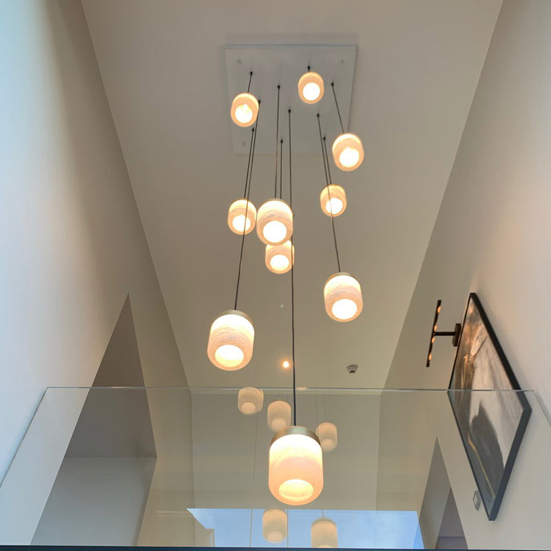 Serenity's Cascade - Modern Minimalist Alabaster Staircases Pendant Light Chandelier Kevin Studio Inc