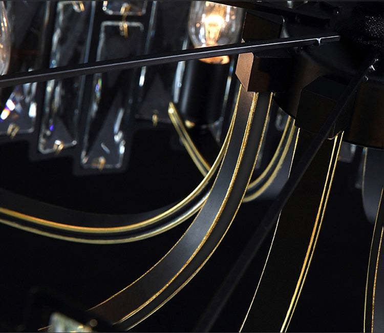 Emery Modern Round Crystal Chandelier-Black Finish Chandeliers Kevin Studio Inc