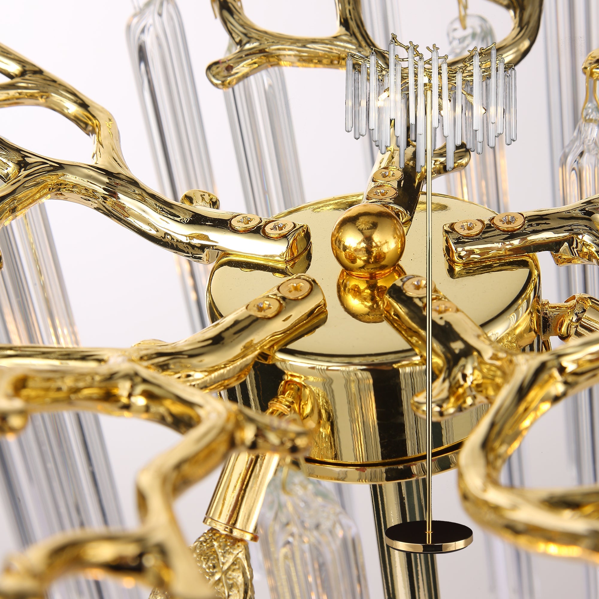 Krios Modern Round Gold Clear Crystal Tube Table Lamp Besides Bed Table Lamp Kevin Studio Inc