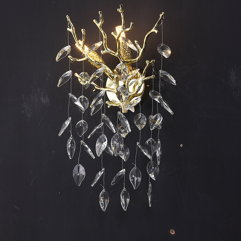 Aether Modern Stylish Clear Crystal Wall Sconce For Bedroom, Living Room Wall Sconce Kevin Studio Inc