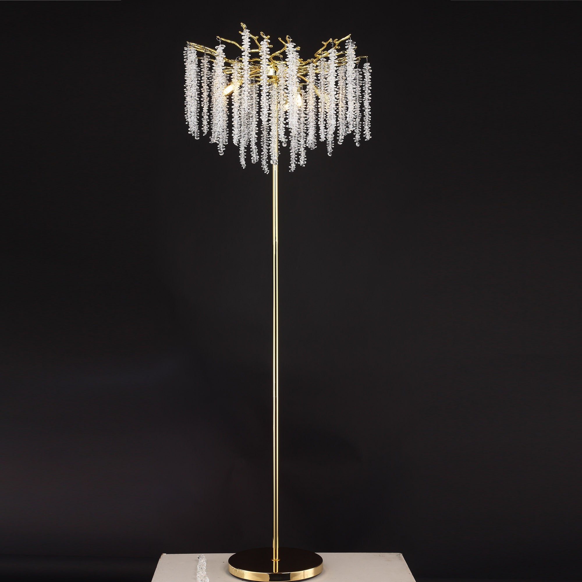 Azure Modern Stylish Gold Coin Crystal Floor Lamp For Bedroom, Living Room Floor standing lamps Kevin Studio Inc Gold
