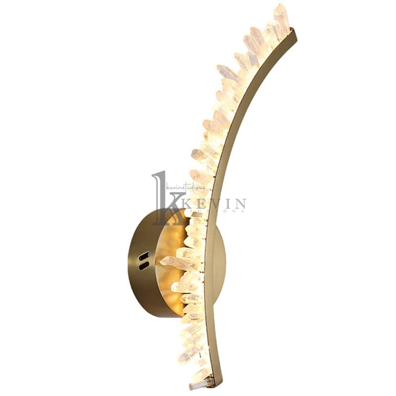 Deirdra Modern Rock Crystal Wall Sconce For Bedroom Wall Sconce Kevin Studio Inc 4.7" W X 16.5" H