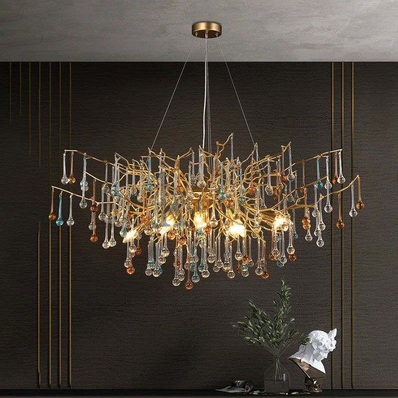 Lanny Modern Crystal Chandelier Round Branch Chandelier Lighting Branch Chandelier Kevin Studio Inc