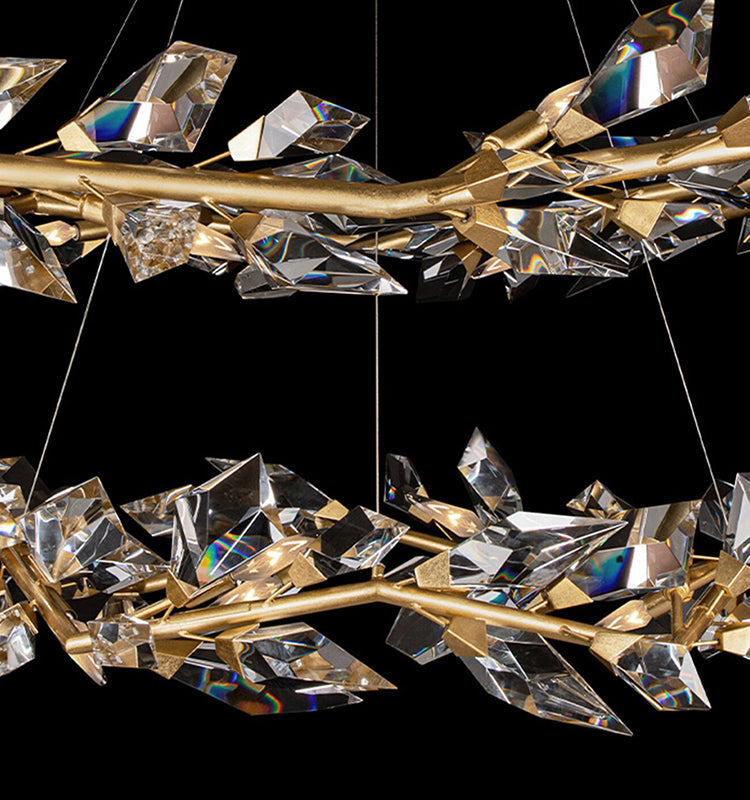 Aurelia Crystal Prism Two-Tier Round Crystal Chandelier 55" D Kevin Studio