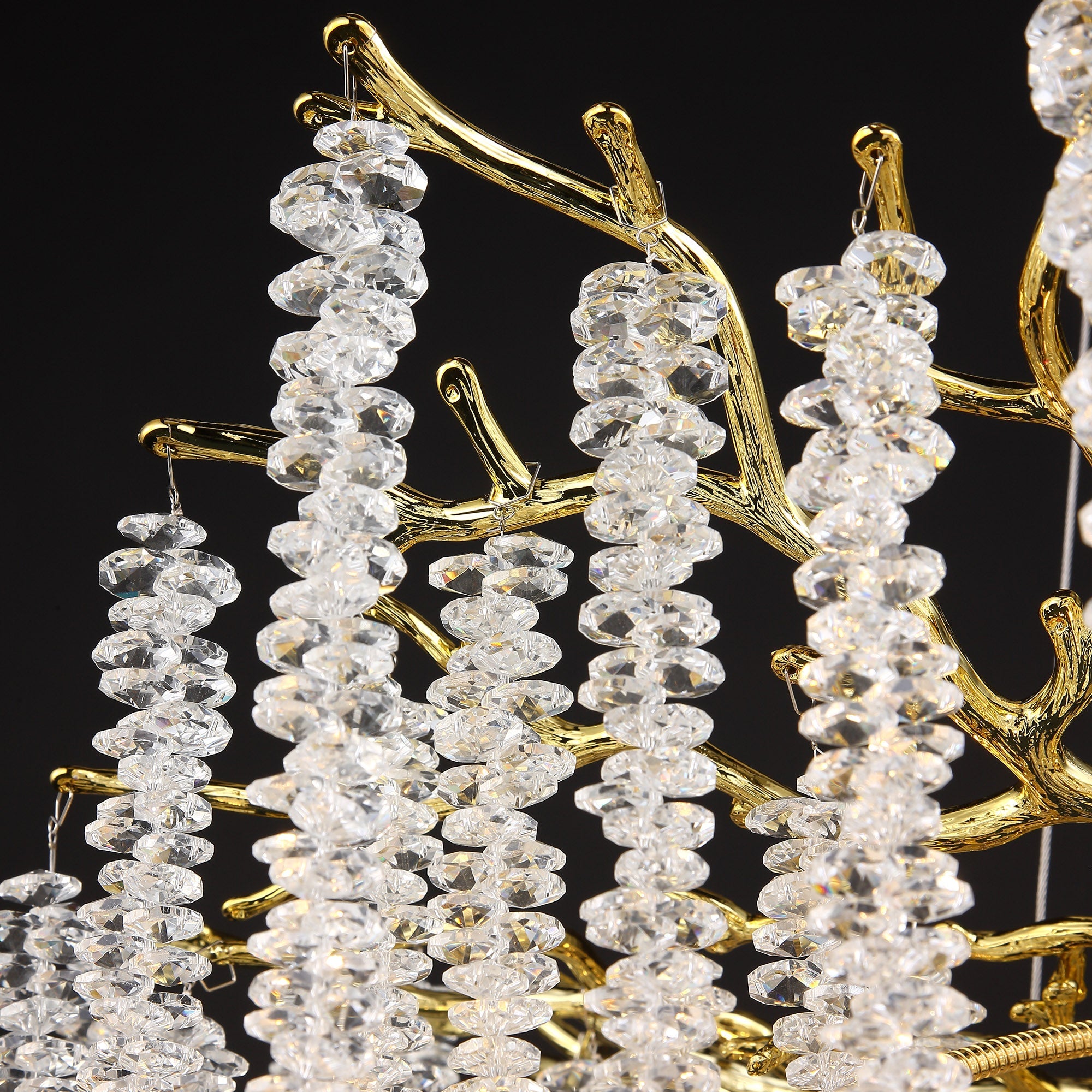 Azure Modern Gold Coin Crystal Round Branch Chandelier For Living Room Branch Chandelier Kevin Studio Inc