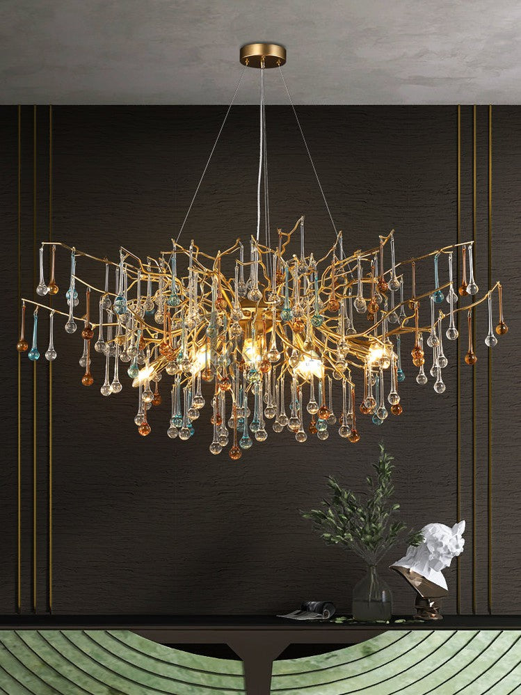 Lanny Modern Crystal Chandelier Round Branch Chandelier Lighting Branch Chandelier Kevin Studio Inc