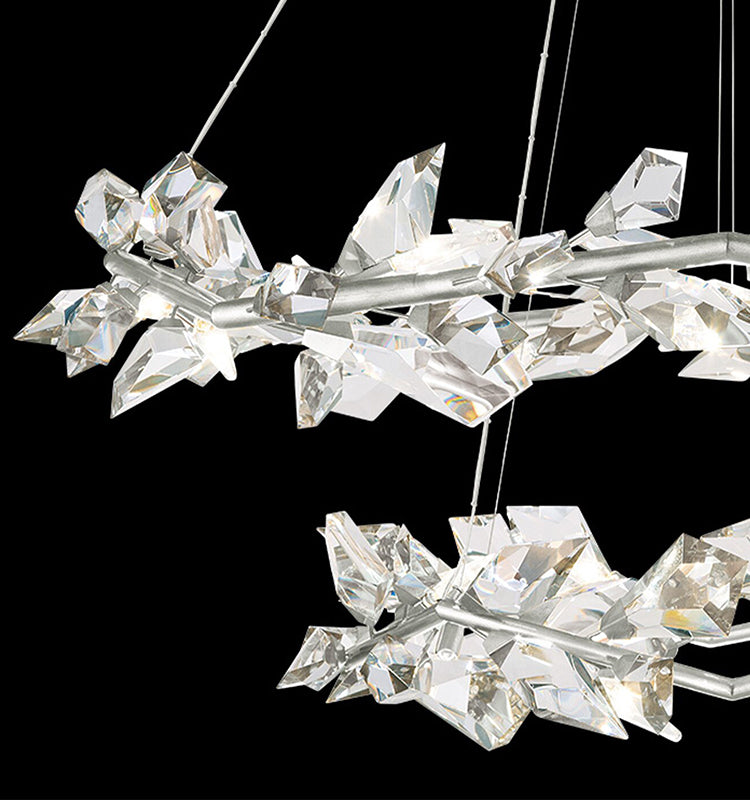 Aurelia Crystal Prism Two-Tier Round Crystal Chandelier 55" D Kevin Studio