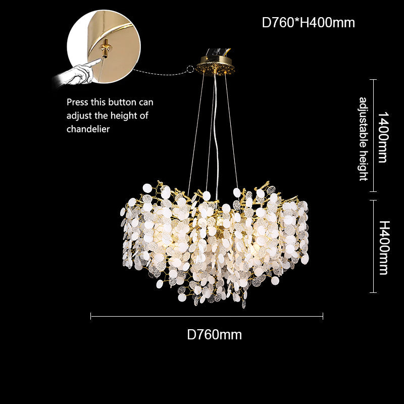 Hades Modern Gold Blossom Crystal Round Branch Chandelier For Living Room Branch Chandelier Kevin Studio Inc 29.9"DIAM