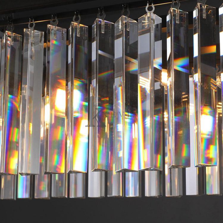 Lova Modern Crystal Rectangular Chandelier Over Dining Table chandelier Kevin Studio Inc