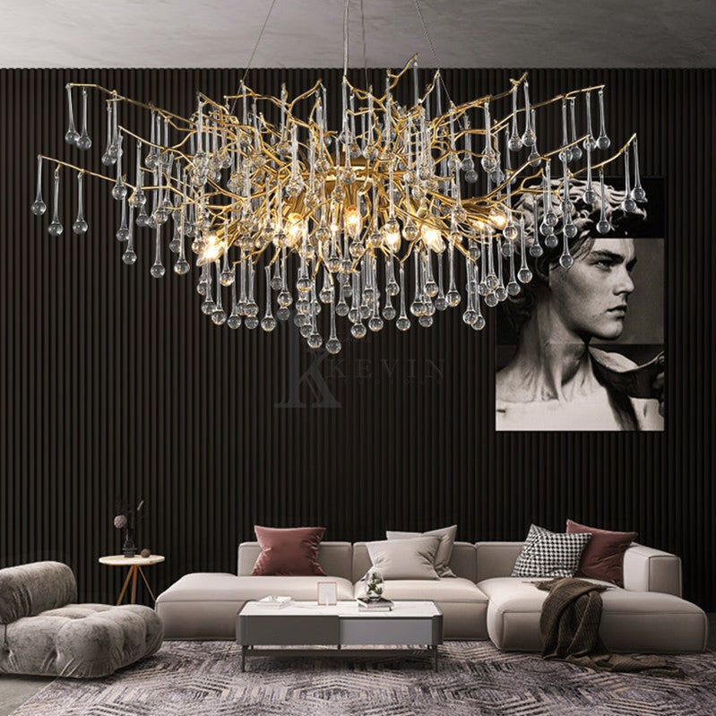 Lanny Modern Crystal Chandelier Round Branch Chandelier Lighting Branch Chandelier Kevin Studio Inc