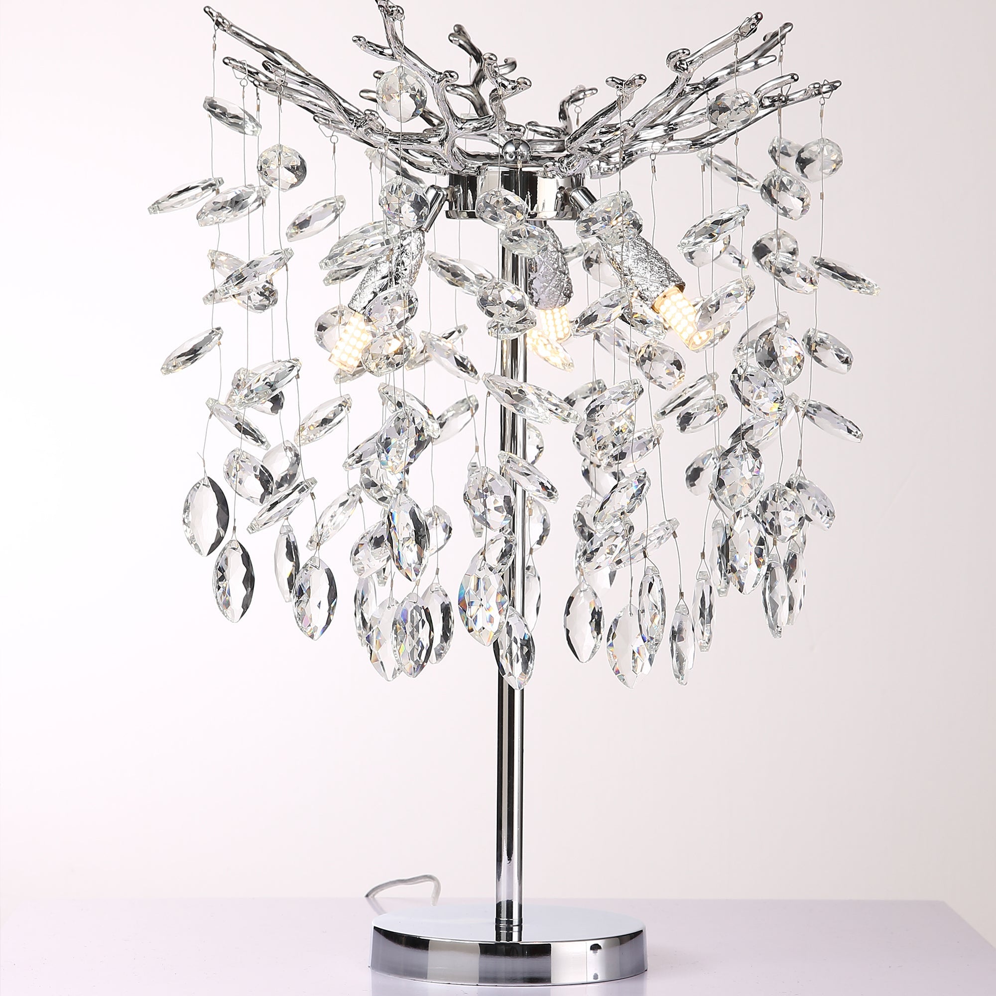 Helios Modern Clear Crystal Table Lamp For Bedroom table lamp Kevin Studio Inc