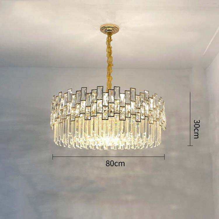 Emery Modern Round Crystal Chandelier For Living Room Chandeliers Kevin Studio Inc 31.4"D BRASS