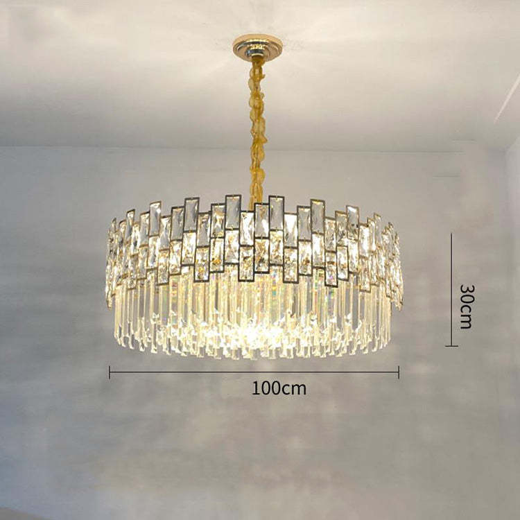 Emery Modern Round Crystal Chandelier For Living Room Chandeliers Kevin Studio Inc 39.3"D BRASS