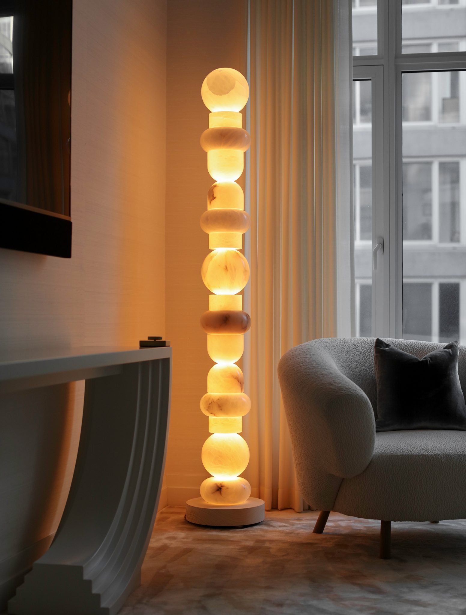 Alabaster Totem 16 Floor Lamp, Living Room Standing Lamp Floor standing lamps Kevin Studio Inc