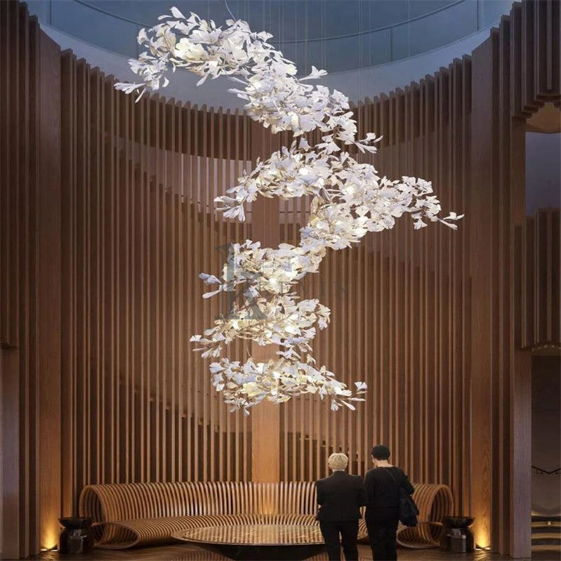 Katrin Porcelain Ginkgo Branch Chandelier Branch Chandelier Kevin Studio Inc
