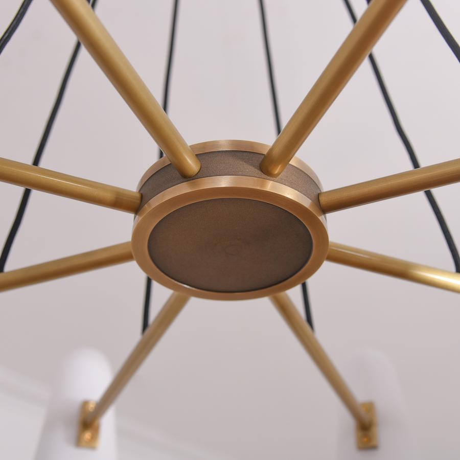 Lydia White Ceramics Round Chandelier 32", 3-lights For Living Room Chandelier Kevin Studio Inc