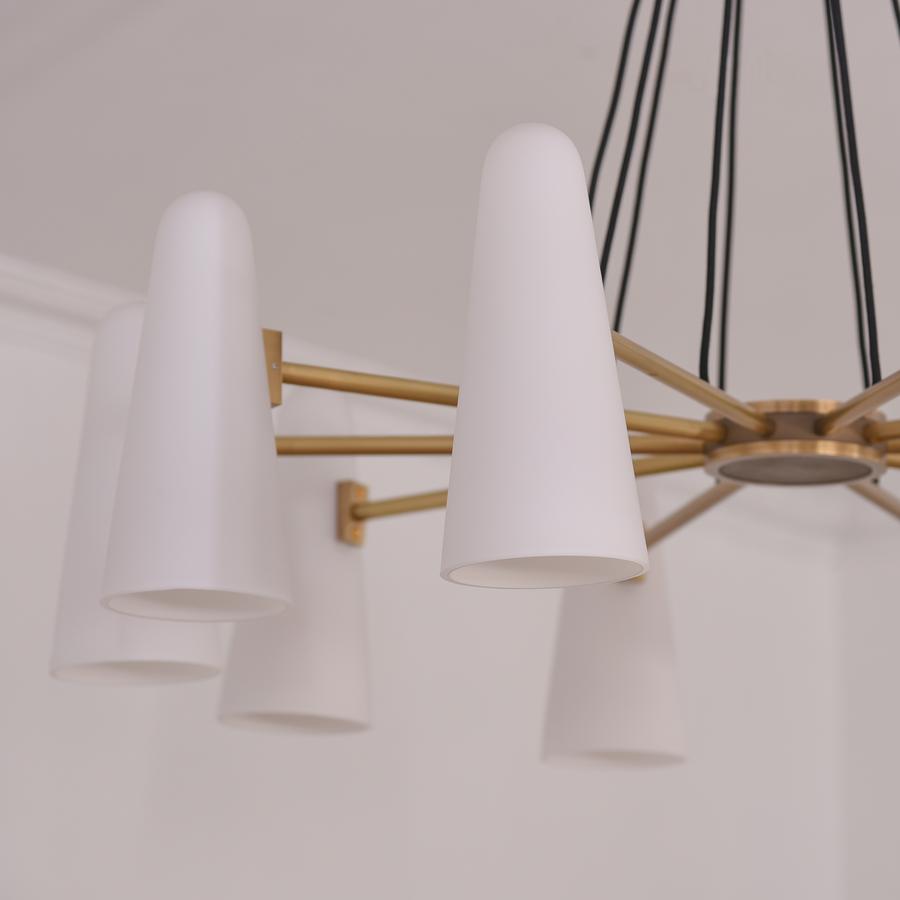 Lydia Modern White Ceramics Round Chandelier 44", 10-lights Chandelier Kevin Studio Inc