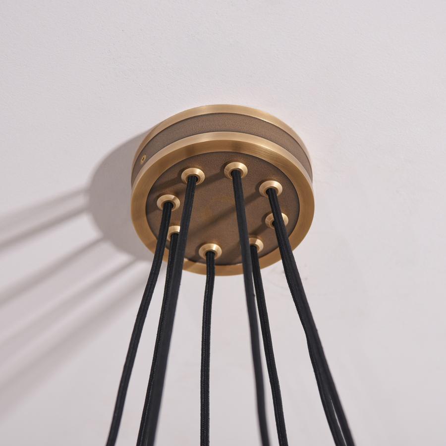 Lydia White Ceramics Round Chandelier 32", 3-lights For Living Room Chandelier Kevin Studio Inc