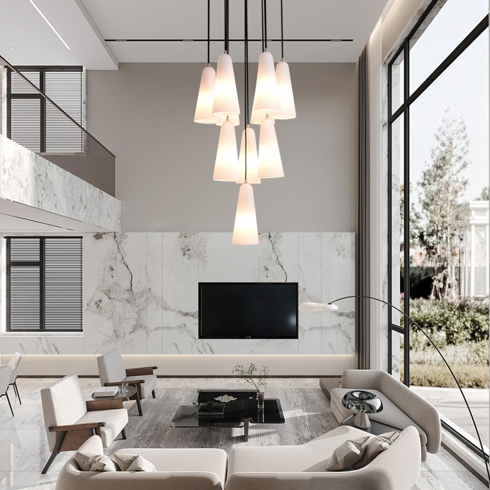 Lydia Modern White Ceramics Round Chandelier 18'' 10-lights Chandelier Kevin Studio Inc