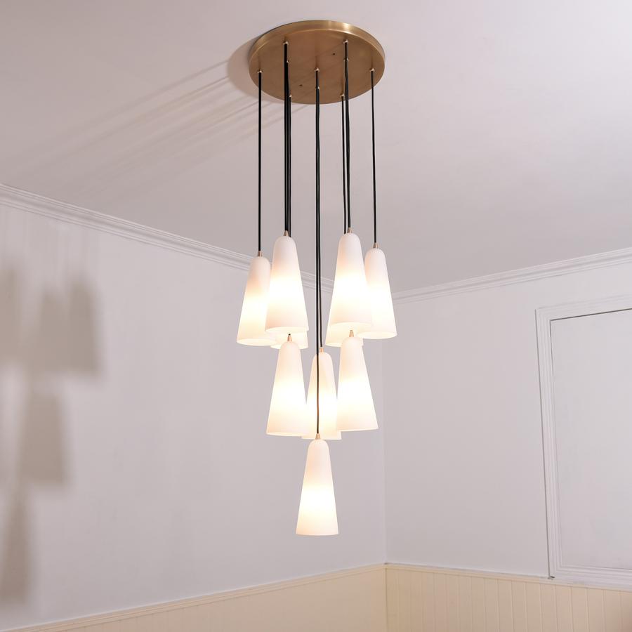 Lydia Modern White Ceramics Round Chandelier 18'' 10-lights Chandelier Kevin Studio Inc