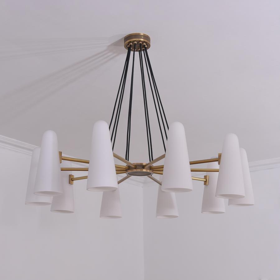 Lydia Modern White Ceramics Round Chandelier 44", 10-lights Chandelier Kevin Studio Inc