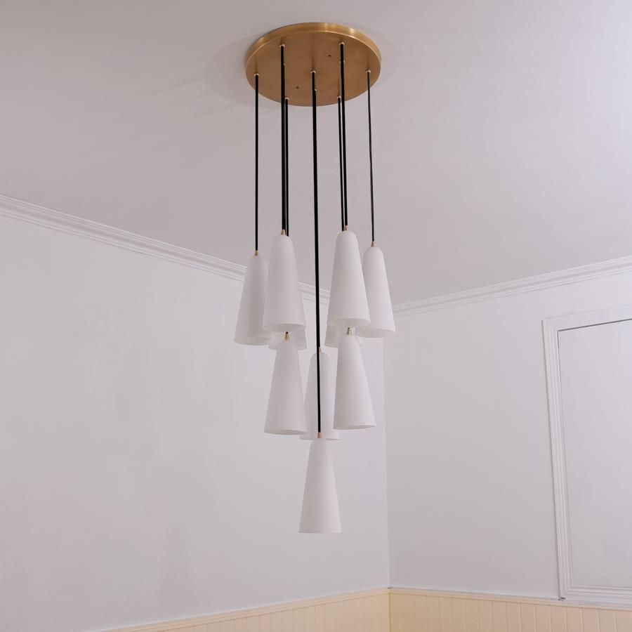 Lydia Modern White Ceramics Round Chandelier 18'' 10-lights Chandelier Kevin Studio Inc