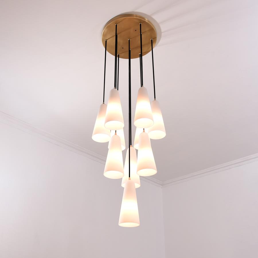 Lydia Modern White Ceramics Round Chandelier 18'' 10-lights Chandelier Kevin Studio Inc