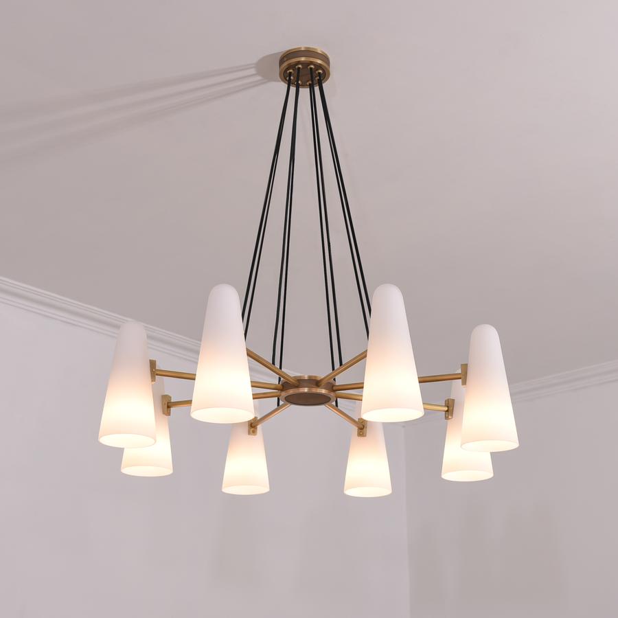 Lydia Modern White Ceramics Round Chandelier 36", 8-lights Chandelier Kevin Studio Inc