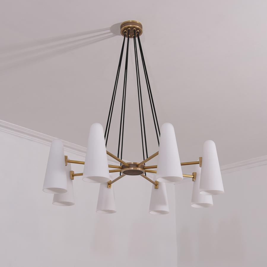 Lydia Modern White Ceramics Round Chandelier 36", 8-lights Chandelier Kevin Studio Inc