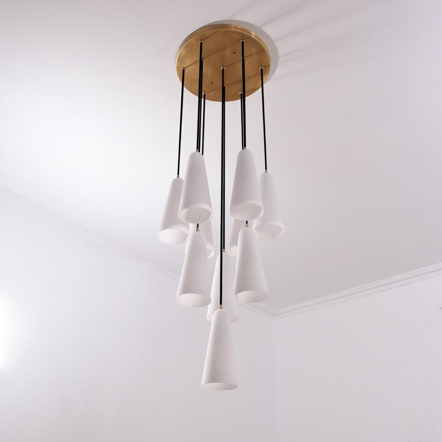 Lydia Modern White Ceramics Round Chandelier 18'' 10-lights Chandelier Kevin Studio Inc