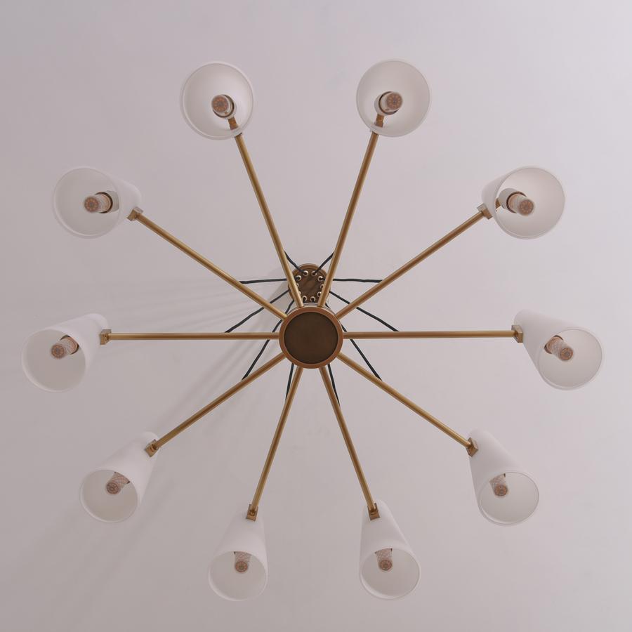 Lydia Modern White Ceramics Round Chandelier 44", 10-lights Chandelier Kevin Studio Inc
