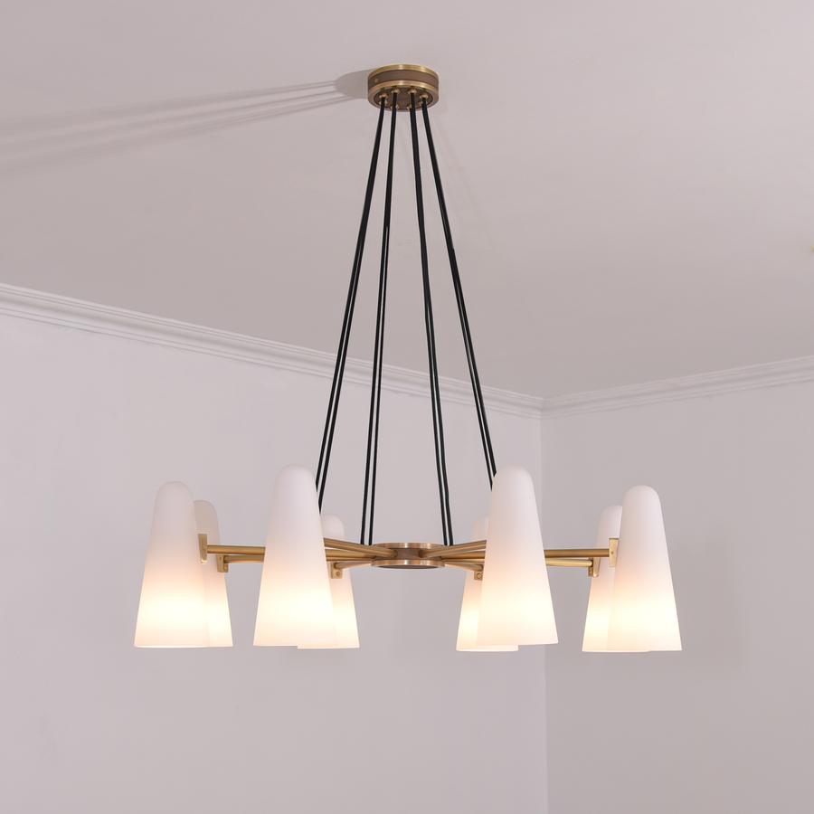 Lydia Modern White Ceramics Round Chandelier 36", 8-lights Chandelier Kevin Studio Inc