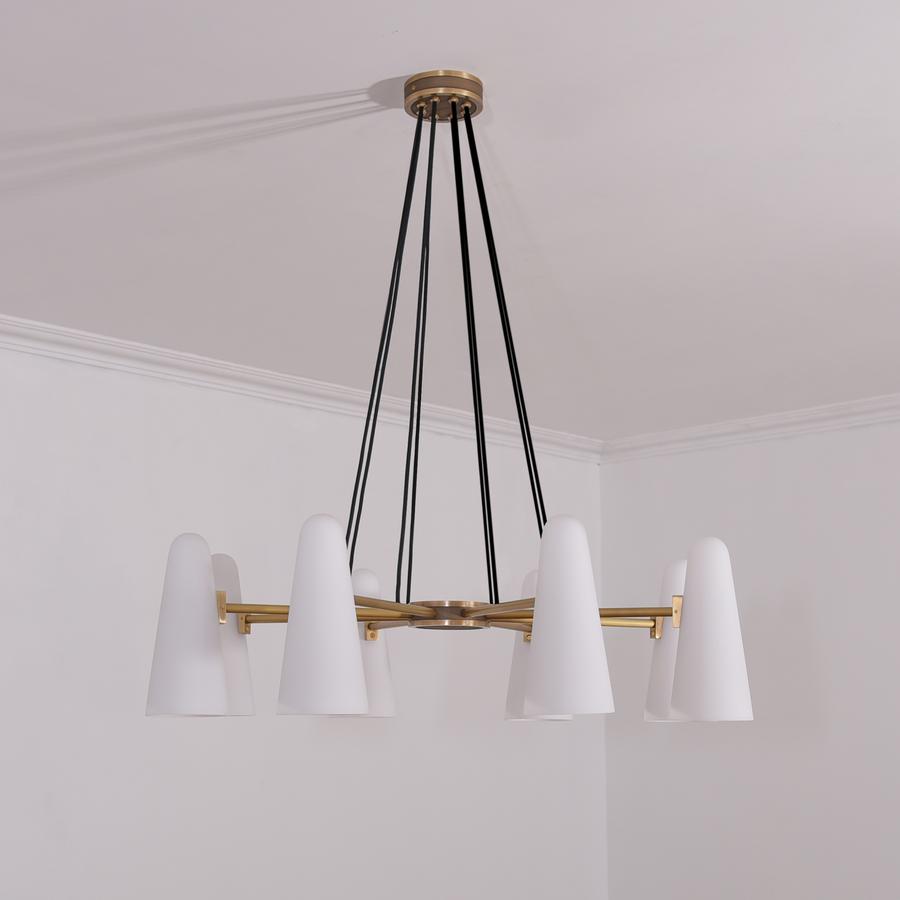 Lydia Modern White Ceramics Round Chandelier 36", 8-lights Chandelier Kevin Studio Inc