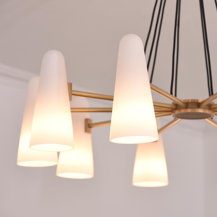 Lydia Modern White Ceramics Round Chandelier 44", 10-lights Chandelier Kevin Studio Inc