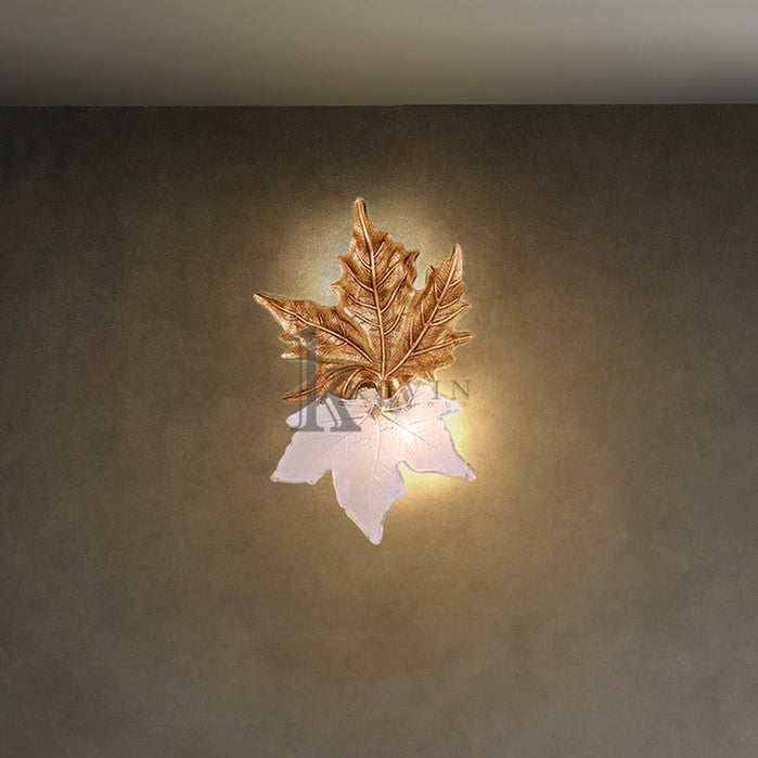 Bahir Modern Maple Leaf Brass Wall Sconces For Bedroom Wall Sconce Kevin Studio Inc StyleB