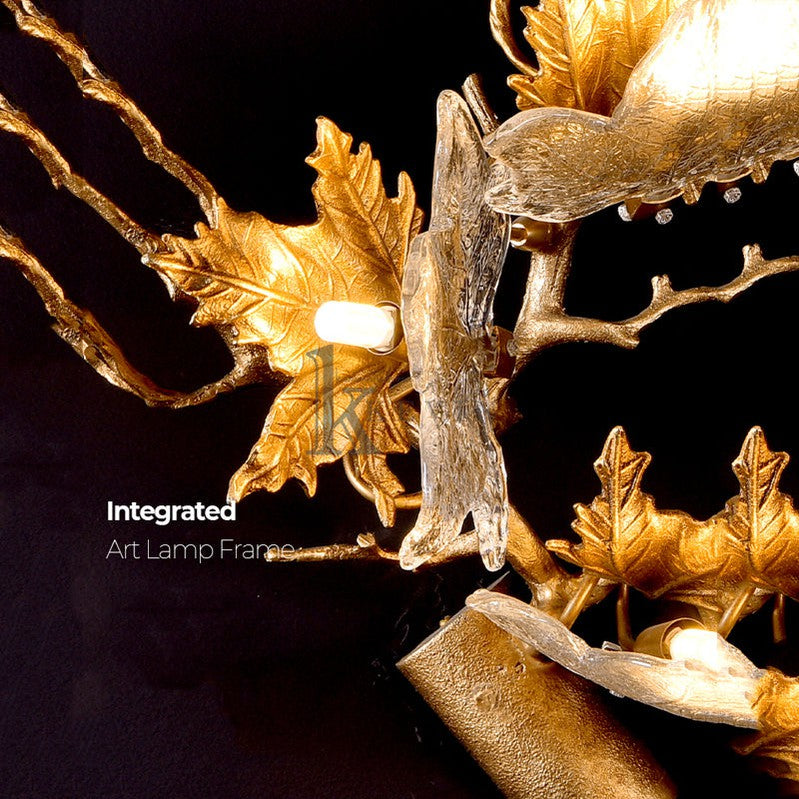 Bahir Modern Maple Leaf Brass Wall Sconces For Bedroom Wall Sconce Kevin Studio Inc