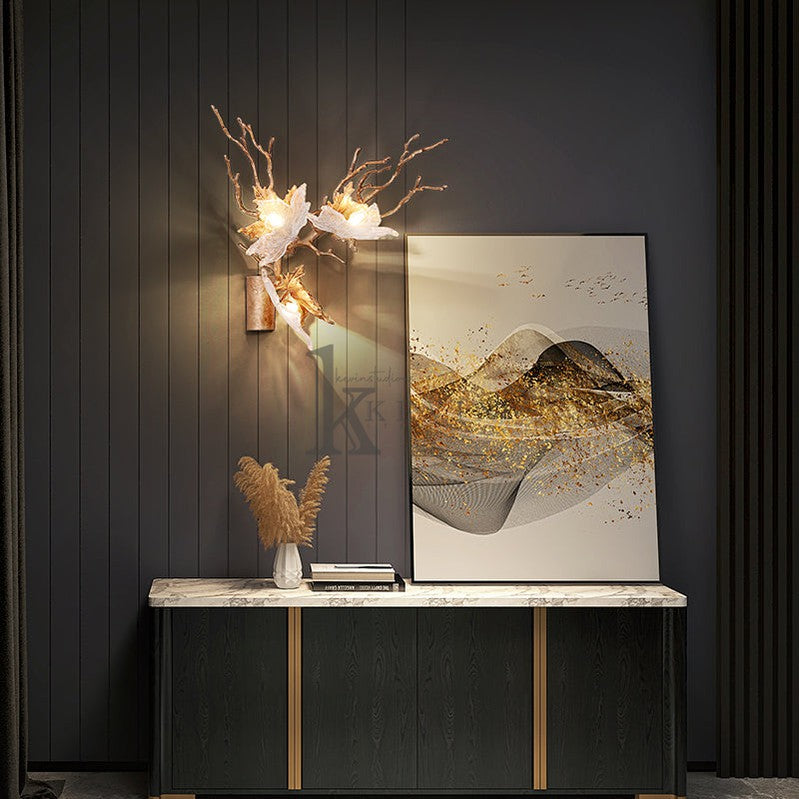 Bahir Modern Maple Leaf Brass Wall Sconces For Bedroom Wall Sconce Kevin Studio Inc